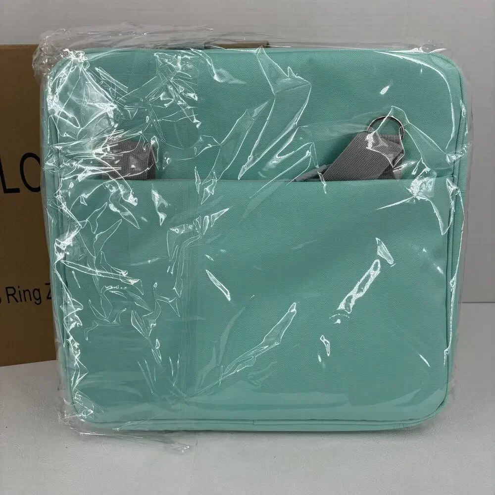 Losong 3 Ring Zipper Binder 2 Inch 500 Sheets Capacity Long Strap Mint Green